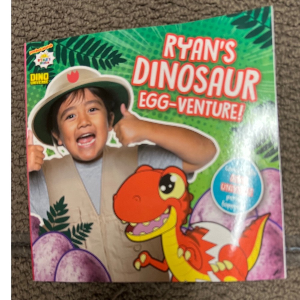 Ryans World Ryans Dinosaur Egg-Venture Paperback Book Stickers Dino Universe